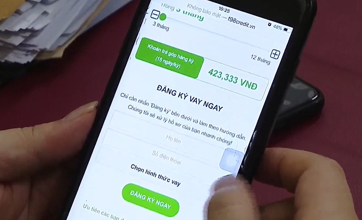 Khuyến cáo về vay tiền qua app trên mạng